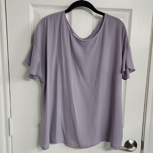 LOFT Lavender Flutter Sleeve Top Size: XL